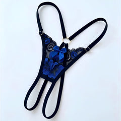 Tanga Mariposa Negro Azul